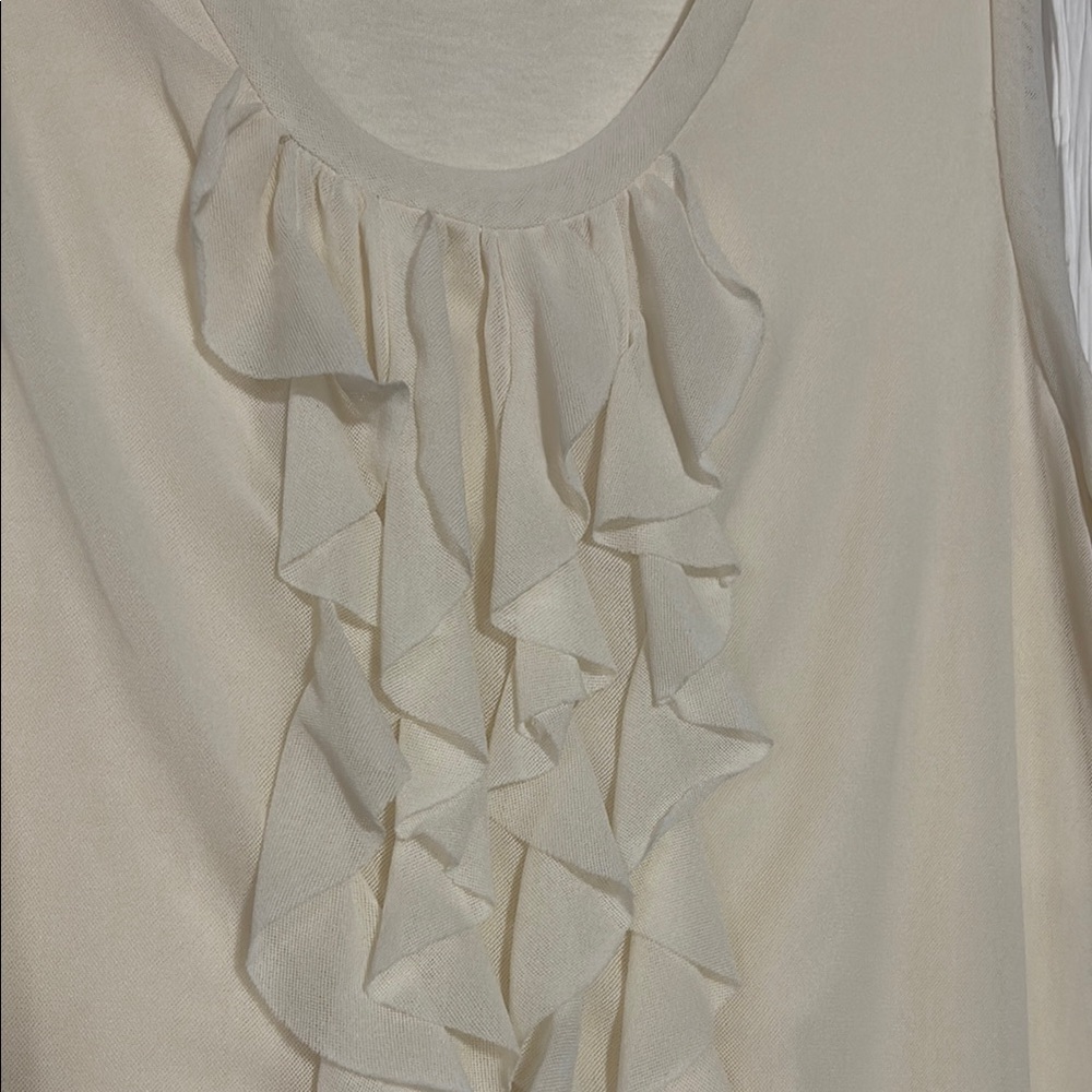 PLUS SIZE Chico's Cream Ruffle Tank Top - Picture 3 of 9